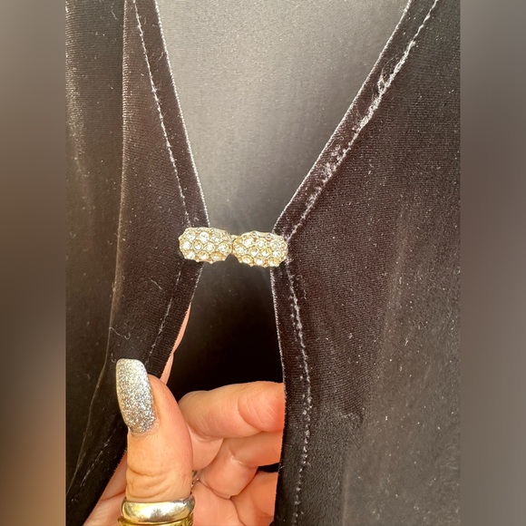 Vintage Crimson Black Velvet/Valuer Cape Cardigan Size M - Picture 4 of 8